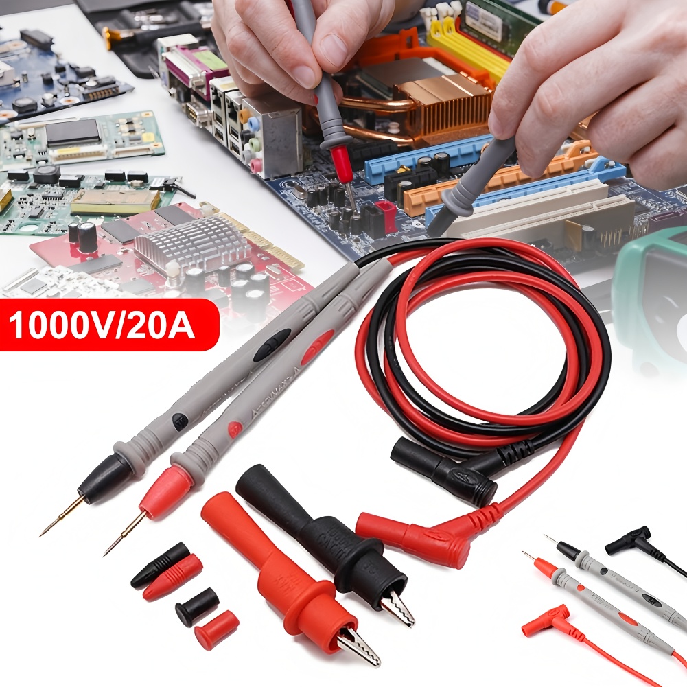 Tools For Electronic Workshop - 1 ペアマルチメータテストリード耐久性のある高精度デジタルマルチメータプローブセット電子作業ツール 1000V 20A