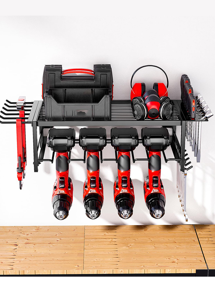 Workshop Electric Tools - 電動工具ラック 壁掛け工具棚 電動ドリルホルダー ハンド電動工具オーガナイザーラック ガレージ ホームワークショップ用アクセサリー