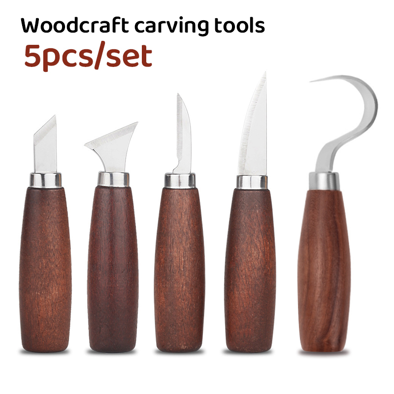 Chisel Set Wood - 5 個のツール木彫り用ノミ木工カッターハンドツールセット木彫りナイフ DIY ピーリング木彫り