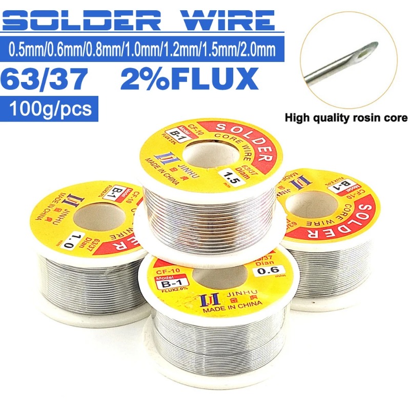 Tools For Electronic Workshop - 100g錫溶接ワイヤー メルトロジンコアはんだワイヤー 63/37 フラックス2% 0.5/0.6/0.8/1.0/1.2/1.5/2.0mm はんだごて用錫