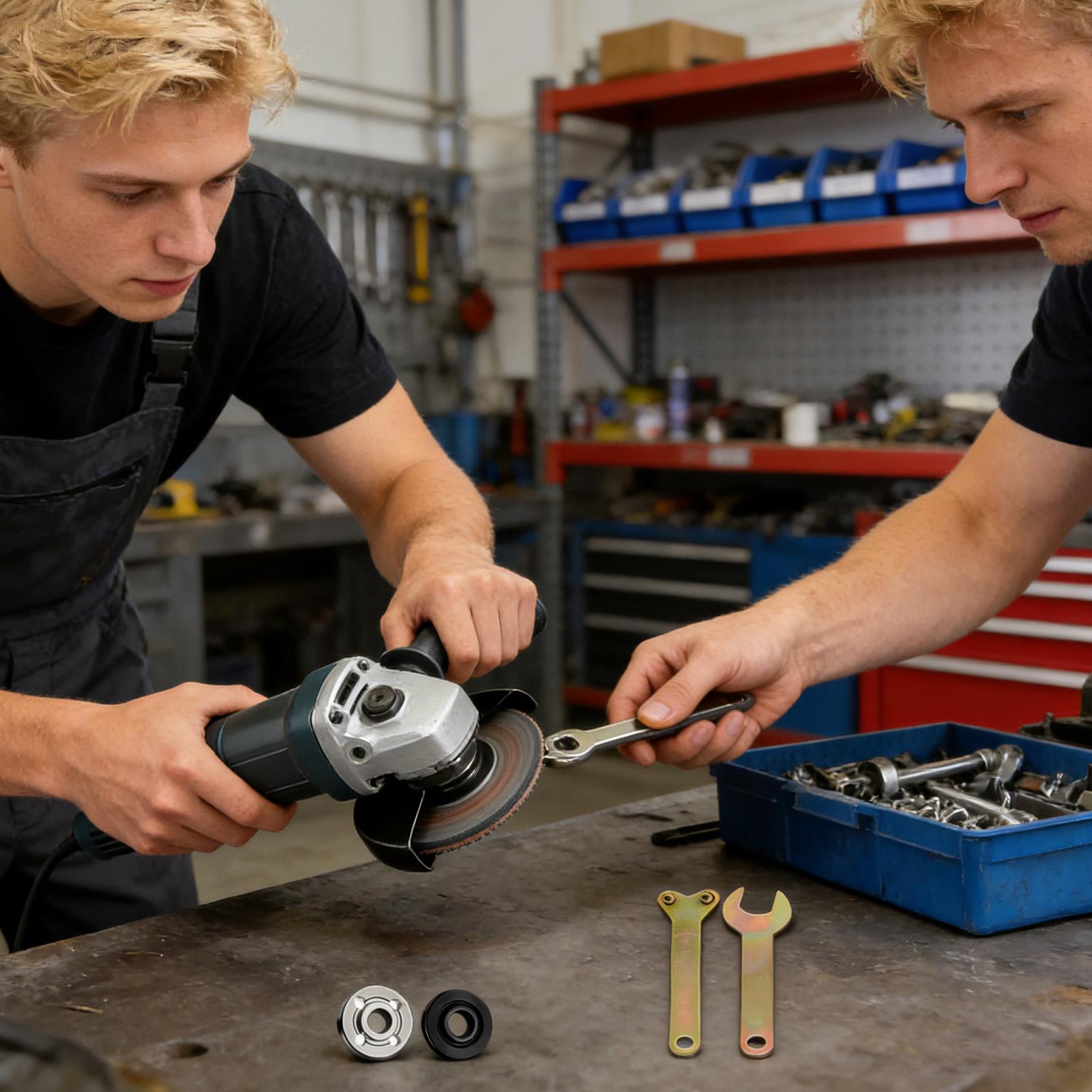 Workshop Electric Tools - アングルグラインダーナット電動ドリルレンチセット電動工具交換部品ワークショップ研削バフ研磨切断ハードウェア用