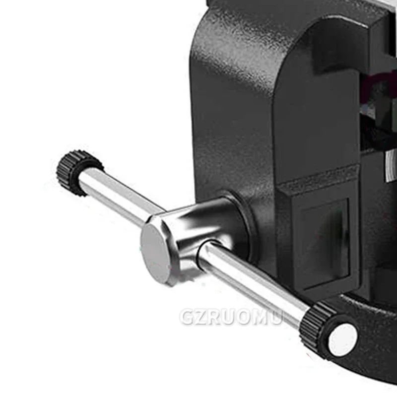 Bench Vise Swivel - 4/5インチ多目的ベンチバイス360度回転付き ° 回転ベースとアンビル 重荷重用鋳鉄製 ドリル加工、コンジット切断、研磨用