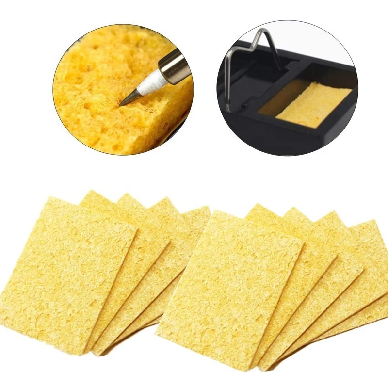 Tools For Electronic Workshop - 10個入り 6x6cm はんだごて洗浄スポンジ、火傷防止 再利用可能なはんだチップクリーナー、錫の残留物除去用 電子機器溶接用