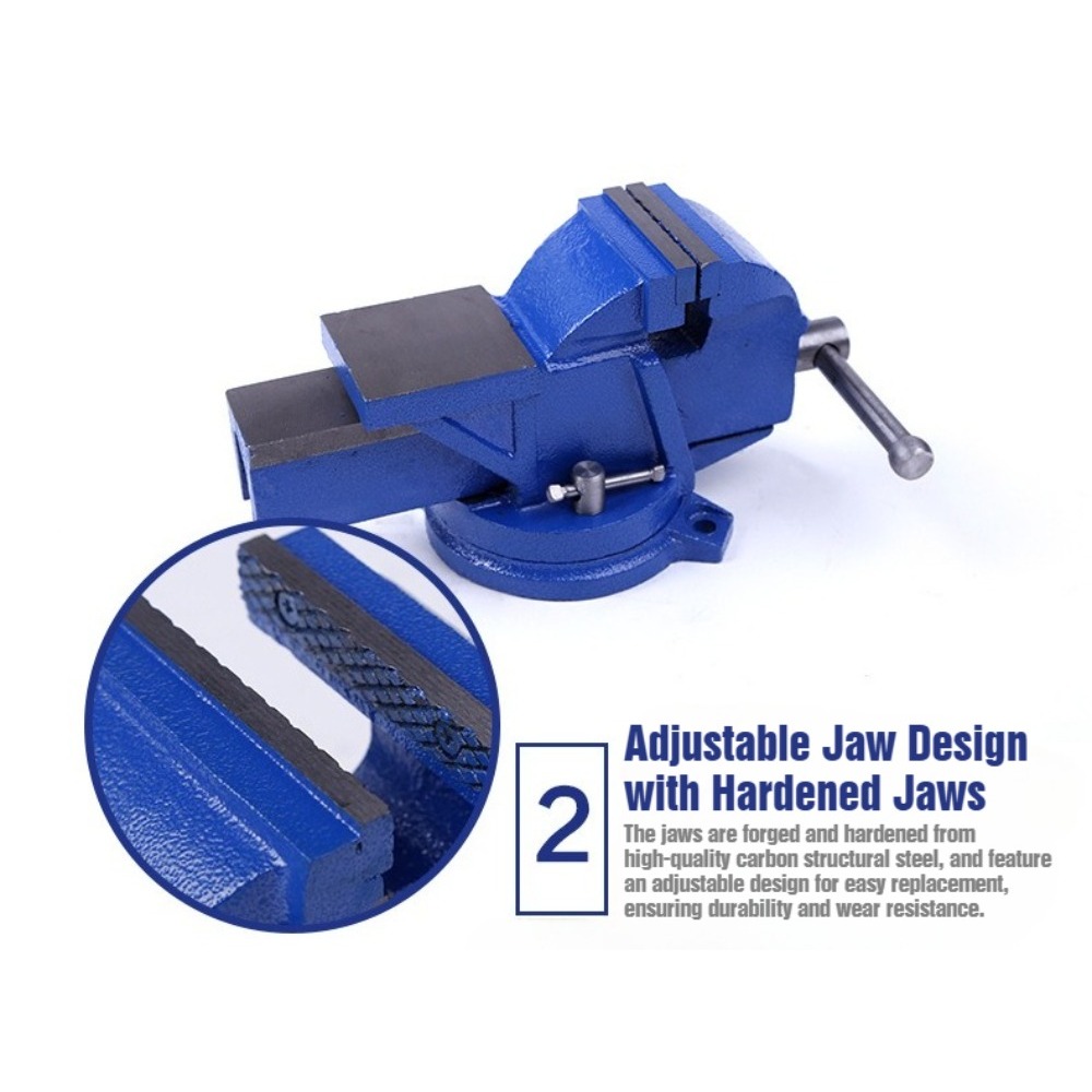 6インチヘビーデューティーベンチバイス鋳鉄バイス360度回転 - Bench Vise Swivel のレビューと価格
