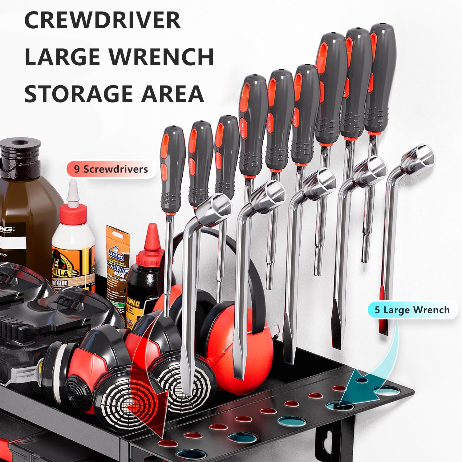 電動工具ラック 壁掛け工具棚 電動ドリルホルダー ハンド電動 - Workshop Electric Tools のレビューと価格