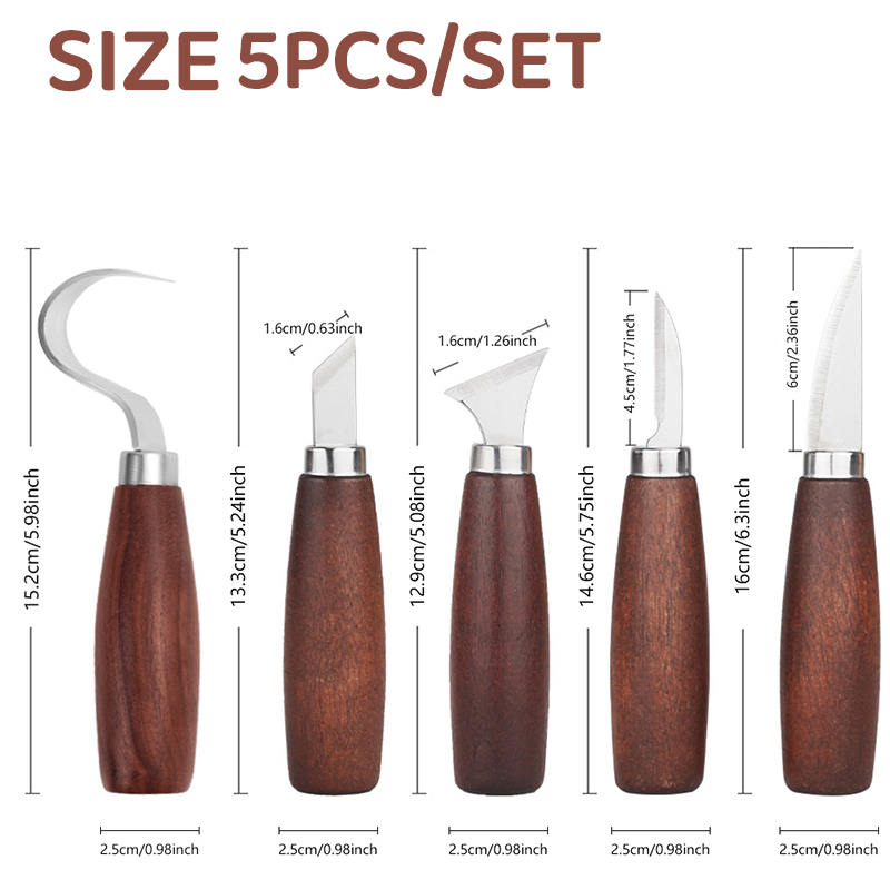 5 個のツール木彫り用ノミ木工カッターハンドツールセット木彫 - Chisel Set Wood のレビューと価格