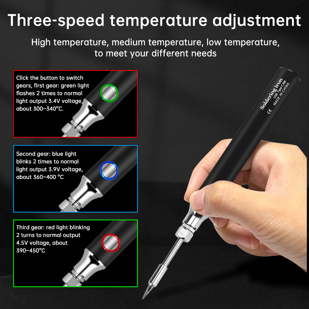 ミニUSB Type-Cはんだごて 3段階温度調節可能 ポー - Tools For Electronic Workshop のレビューと価格