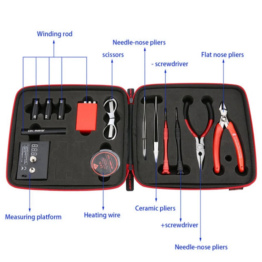 電子タバコ用エアライザーコイル,コンパクトツールボックス,ミ - Tools Vape のレビューと価格