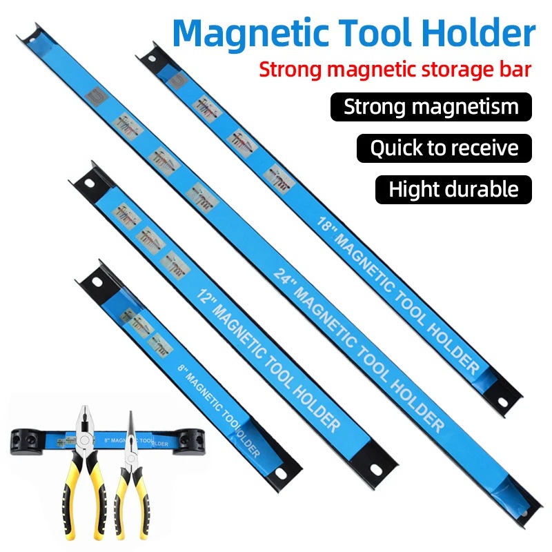8インチ磁気ツールバー、ガレージ/壁用金属製ハードウェアラッ - Tools For Metal Workshop のレビューと価格