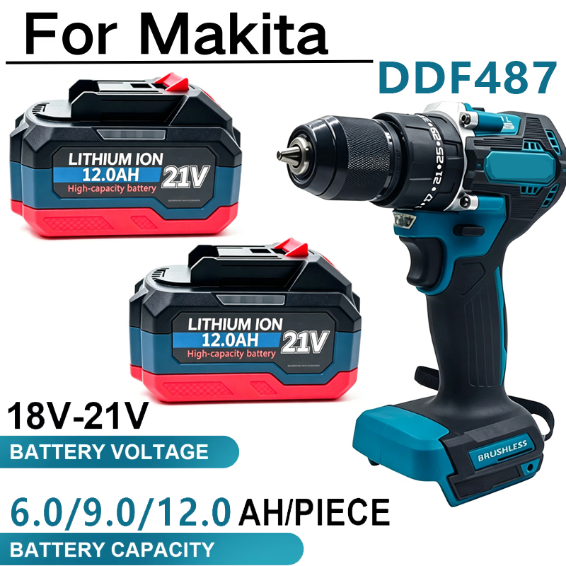 18-21V バッテリー 12.0Ah 充電式バッテリーマキ - Makita Drill Ddf484 のレビューと価格