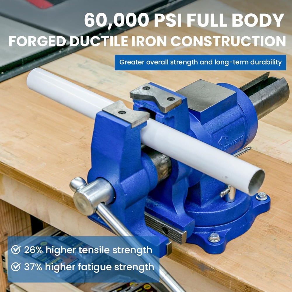 5インチヘビーデューティーベンチバイス、360度回転ベース、 - Bench Vise Swivel のレビューと価格