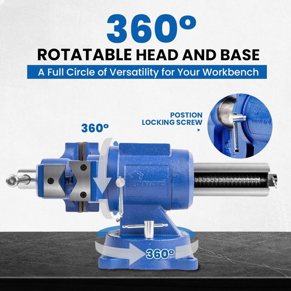 5インチヘビーデューティーベンチバイス、360度回転ベース、 - Bench Vise Swivel のレビューと価格