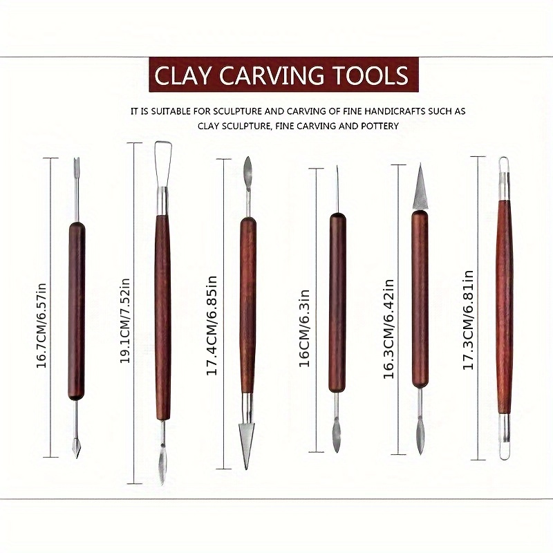 6 個彫刻ツール陶器木製ハンドルセットワックス彫刻彫刻スムー - Chisel Set Wood のレビューと価格