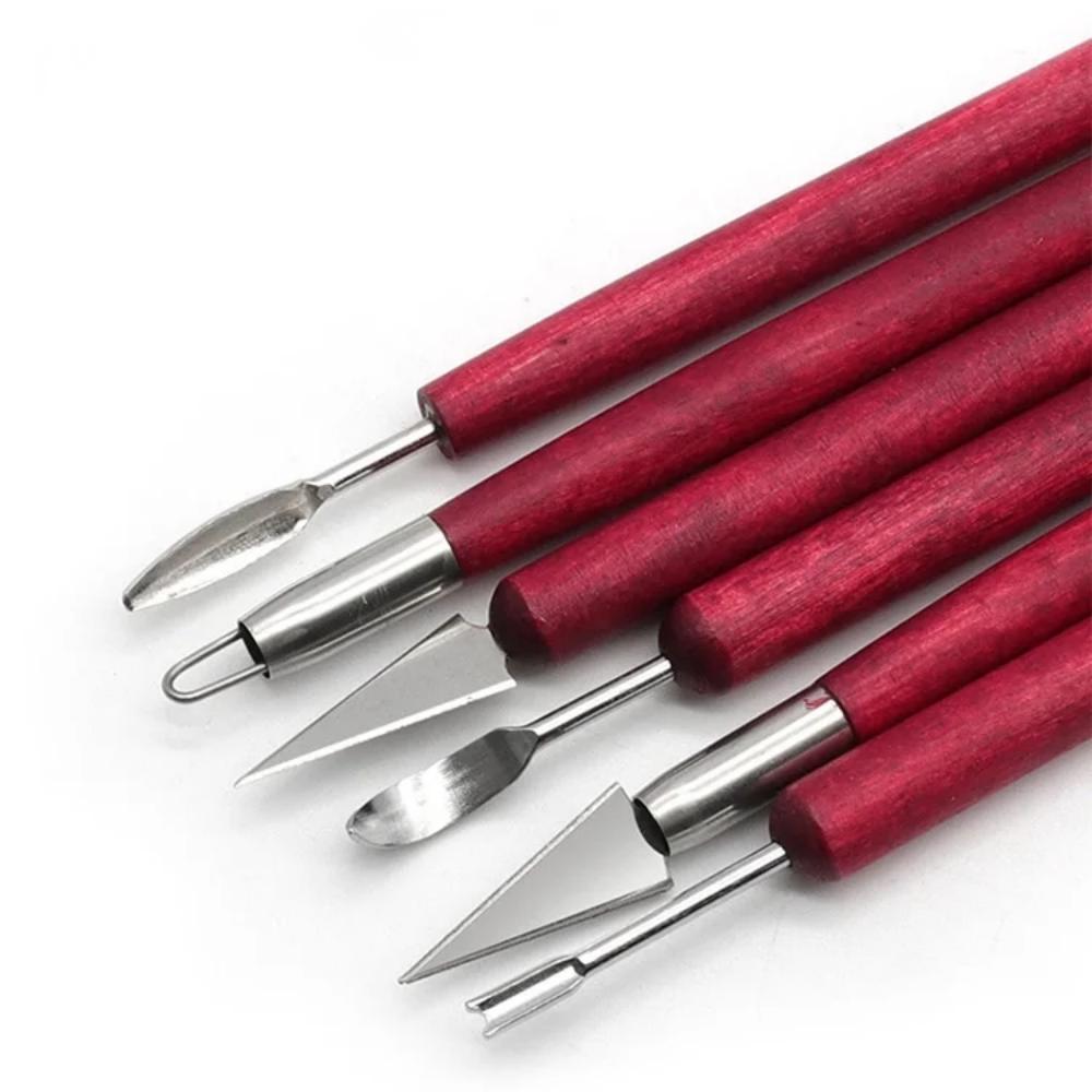 6 個彫刻ツール陶器木製ハンドルセットワックス彫刻彫刻スムー - Chisel Set Wood のレビューと価格