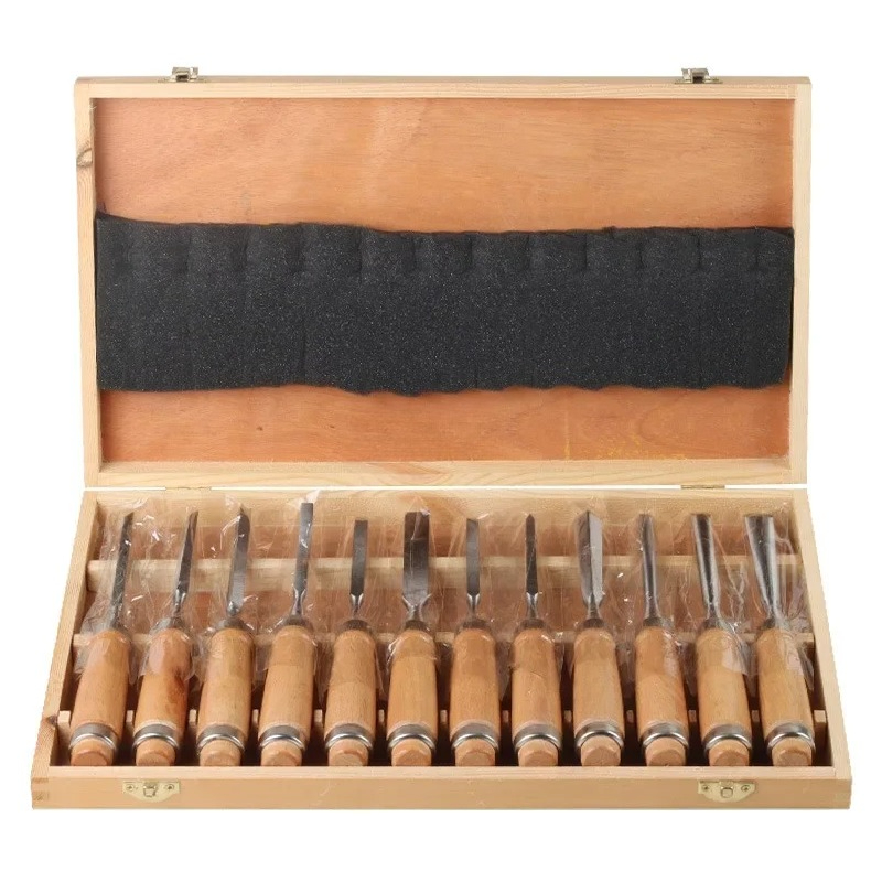 ワークショップ木工旋盤用ガウジ手動工具12個入り鋼製無垢材彫 - Chisel Set Wood のレビューと価格