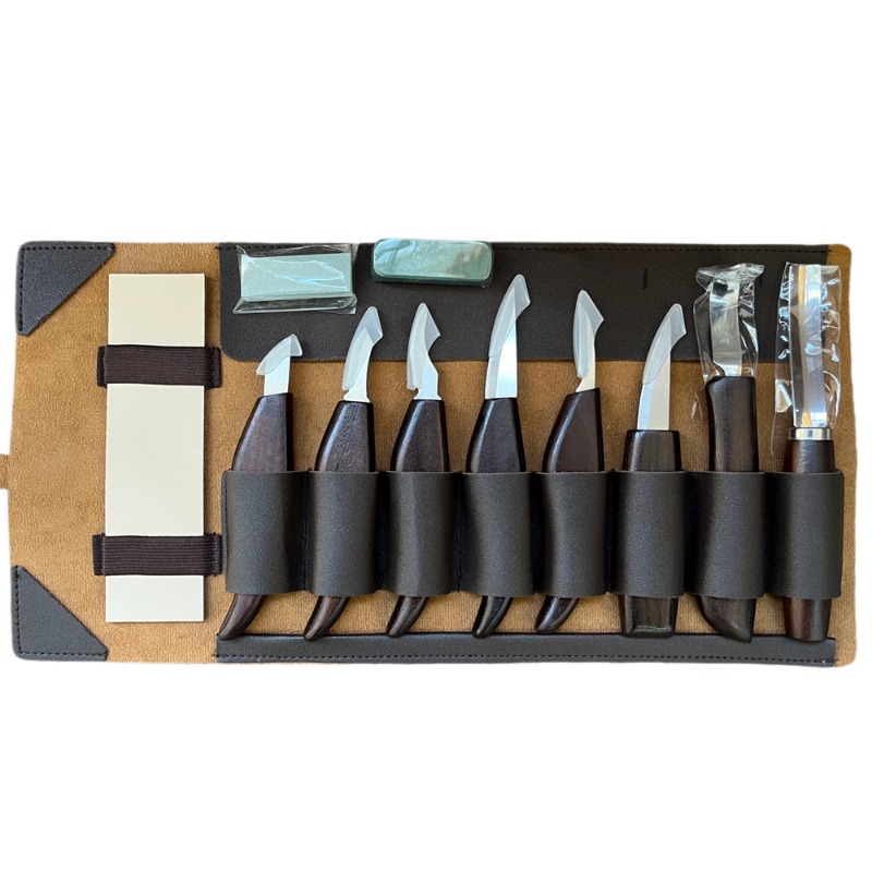 木彫りナイフキット 木工用レトロレザーセット ポータブルプロ - Chisel Set Wood のレビューと価格