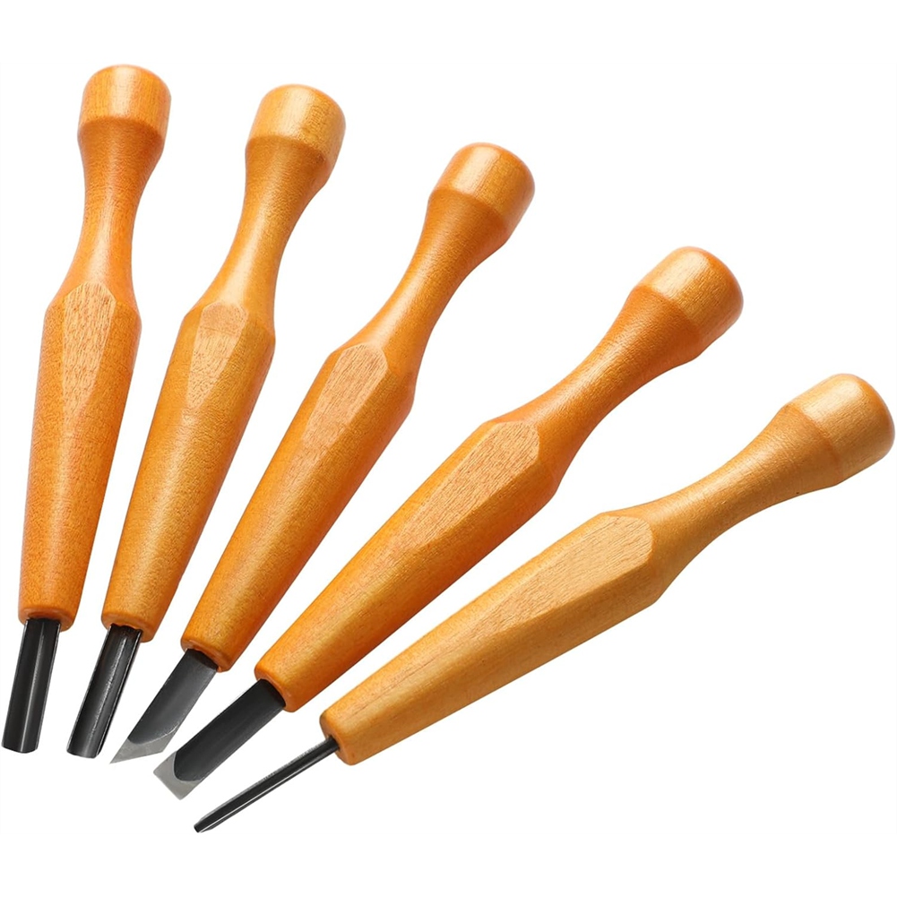 5個入り リノカット彫刻ツールセット 木彫りナイフ チゼル  - Chisel Set Wood のレビューと価格